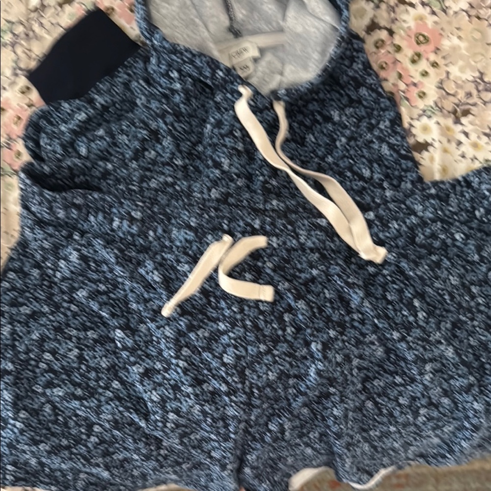 J. Crew Navy & White Pattern flowered XL shorts & XXL Hoodie matching set Short